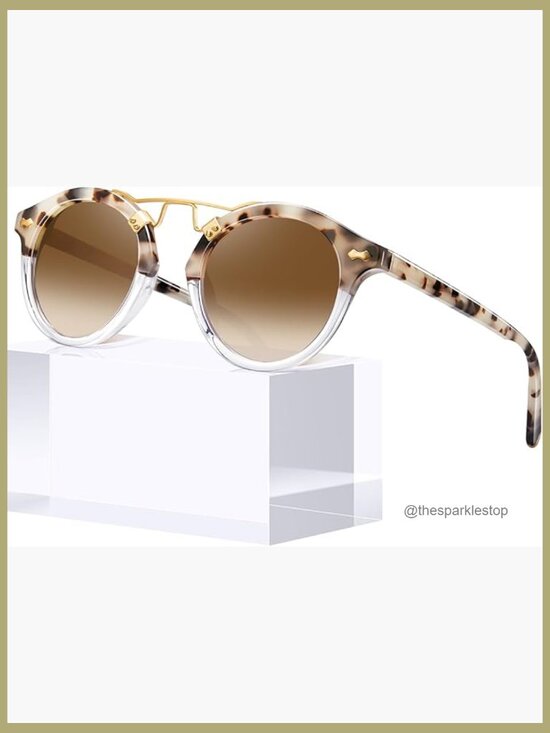 Acetate Polarized Sunglasses Retro Round Small Face Women main image 6